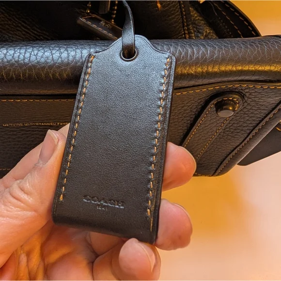 Coach Pebbled Black Leather Satchel - Picture 4 of 13